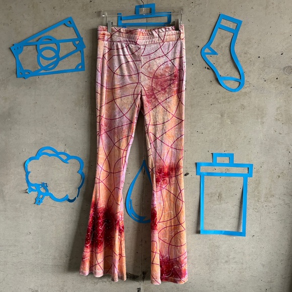 I’m Sorry by Petra Collin Velvet Embellished Tie-Dye Flare Leg Lounge Pants - Picture 2 of 11